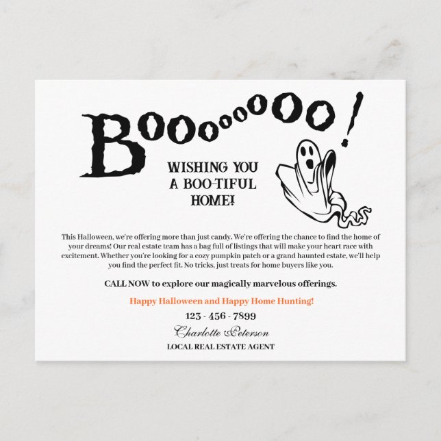 Postal Festiva Funny Halloween Real Estate (Anverso)