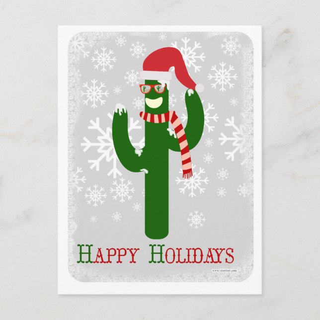 Postal Festiva Funny Holiday Cactus (Anverso)