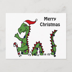 Postal Festiva Funny Loch Ness Monster en Santa Hat Navidades