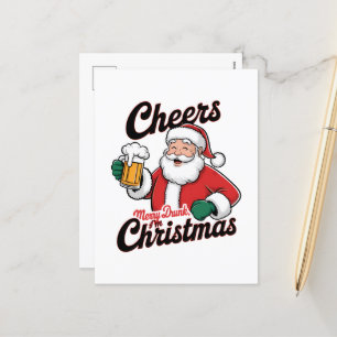 Postal Festiva Funny Merry Drunk Navidades