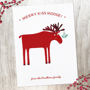 Postal Festiva Funny Moose Holiday Postcard