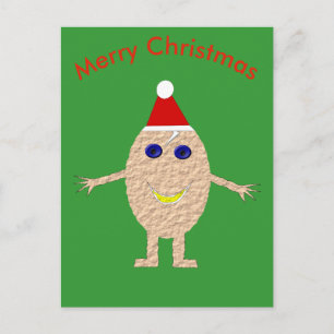 Postal Festiva Funny Navidades Huevo Postcard