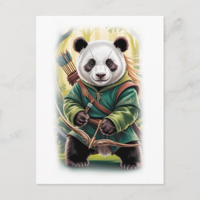 Postal Festiva Funny Panda Movie Design on a White (Anverso)