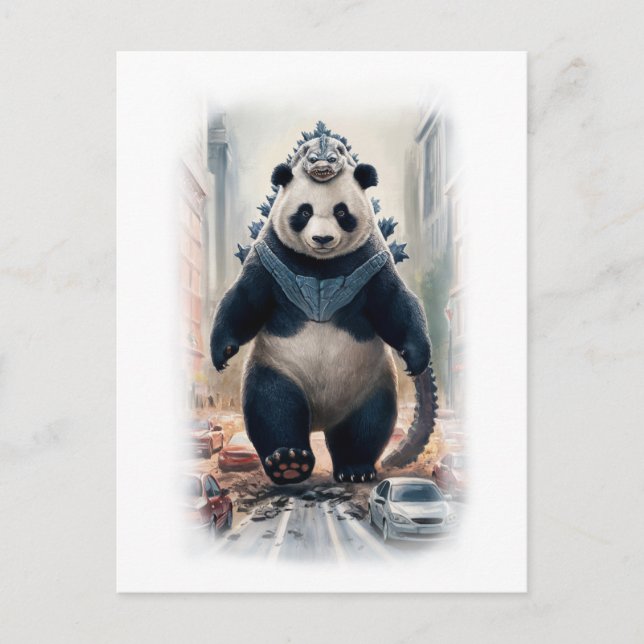 Postal Festiva Funny Parody Panda Action Movie on a White (Anverso)