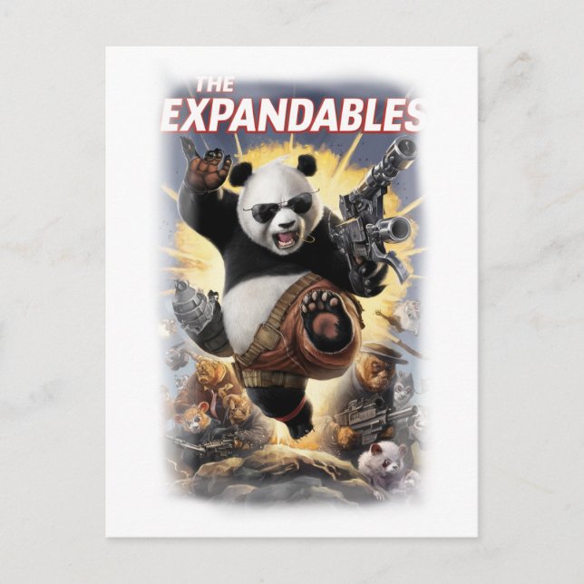 Postal Festiva Funny Parody Panda Movie Poster on a White (Anverso)