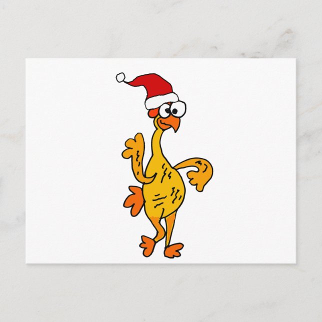 Postal Festiva Funny Rubber Chicken Navidades Personalizado (Anverso)