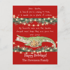 Postal Festiva Funny Santa Cookies Red Festivier Gator