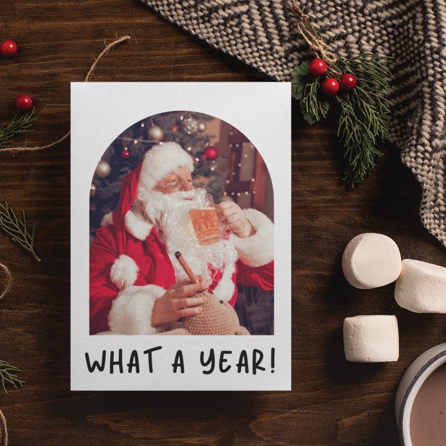 Postal Festiva Funny Santa Most Maravilloso Time Beer Navidades (Funny Santa Most Wonderful Time Beer Christmas Holiday Postcard)