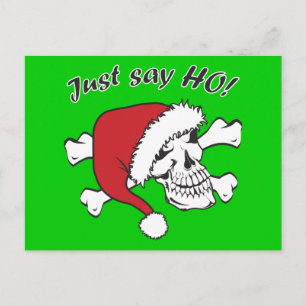 Postal Festiva Funny Santa Skull