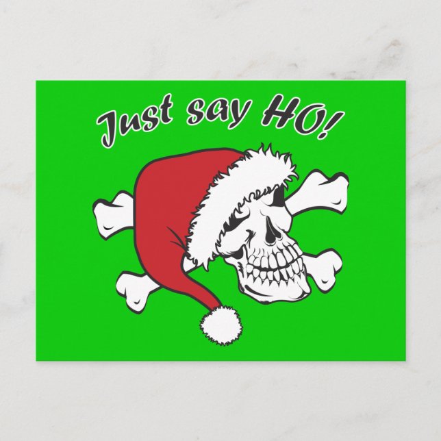 Postal Festiva Funny Santa Skull (Anverso)