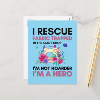 Postal Festiva Funny Sewing Quote Vintage Floral Sewing Machine