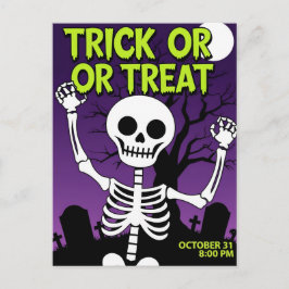 Postal Festiva Funny Skeleton Trick or Treat Party