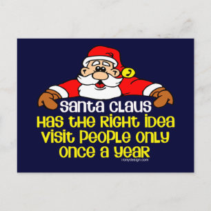 Postal Festiva Funny Social Santa