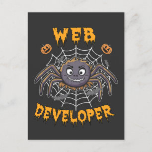 Postal Festiva Funny Spooky Halloween Spider, desarrollador web