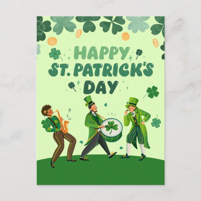 Postal Festiva funny st patricks day invitations (Anverso)
