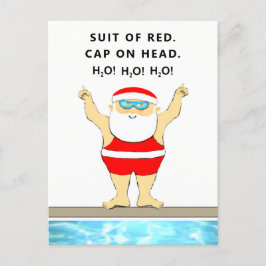 Postal Festiva Funny Swimmer Navidades