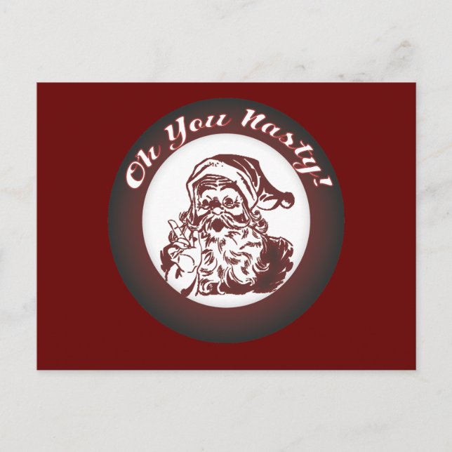 Postal Festiva Funny Vintage Bad Santa Retro Navidades (Anverso)