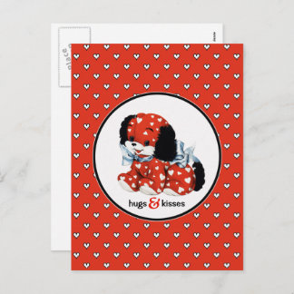 Postal Festiva Funny Vintage Puppy El día de San Valentín