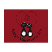 Funny whimsical cat love couple monogram
