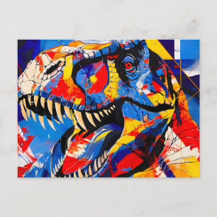 Postal Festiva Fusión de dinosaurios T-rex de Wild Retro