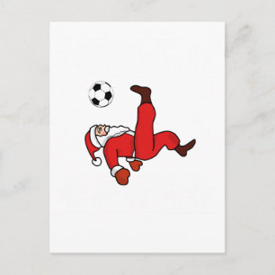 Postal Festiva Futbolista de Santa Claus