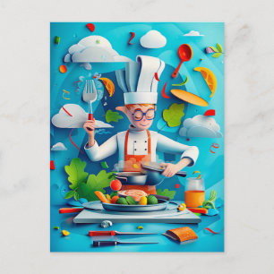 Postal Festiva Futuro Chef Estrella Sueño para Niños Descripción: