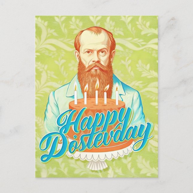 Postal Festiva Fyodor Dostoevsky - Feliz cumpleaños (Anverso)