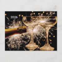 Gafas de champagne de oro y negro de 2026