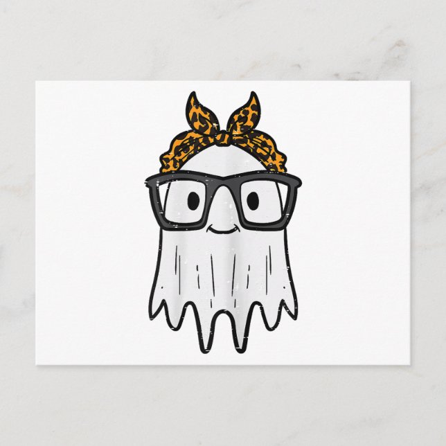 Postal Festiva Gafas de fantasma de Halloween (Anverso)