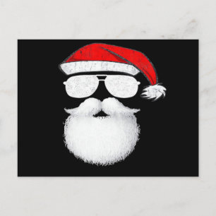 Postal Festiva Gafas de sol con cara de Papá Noel con sombrero ba