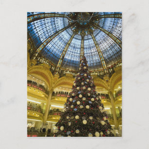 Postal Festiva Galerías La Fayette en Navidades, París, Francia