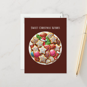 Postal Festiva Galleta de azúcar para Navidades festivos