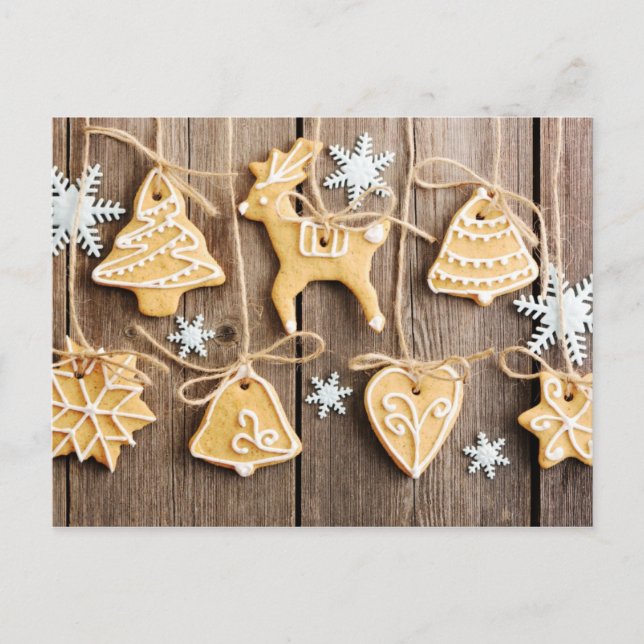 Postal Festiva Galletas de jengibre caseras para navidades (Anverso)