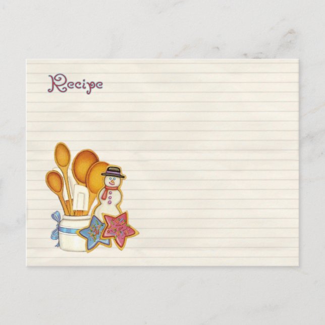 Postal Festiva galletas de navidades recetarios (Anverso)