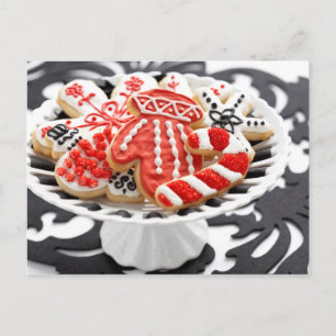 Postal Festiva Galletas navidades de colores modernos
