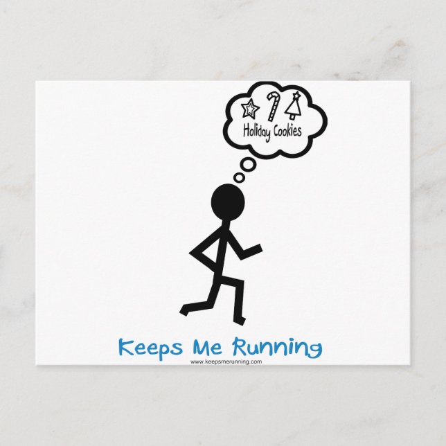Postal Festiva GalletasDeVacaciones Me Mantiene Corriendo (Anverso)