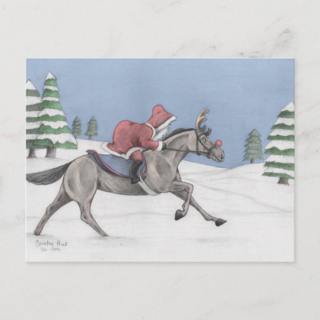 Postal Festiva Galloping Santa (Anverso)