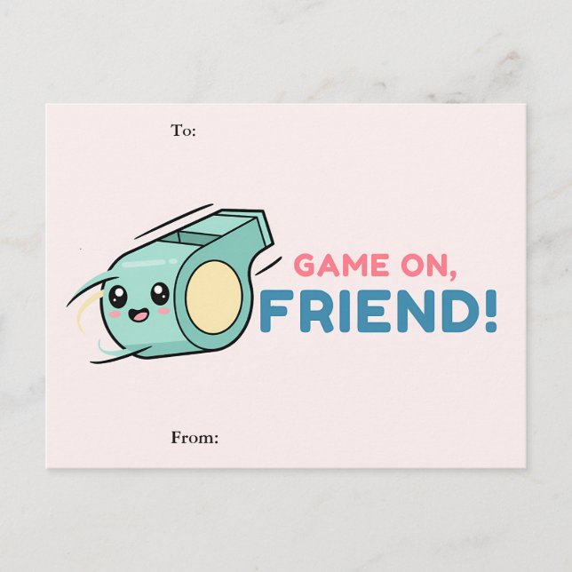 Postal Festiva Game On Friend Valentine Card (Anverso)