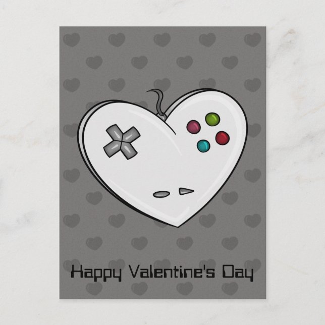 Postal Festiva Gamer Love Controller Heart Valentine (Anverso)