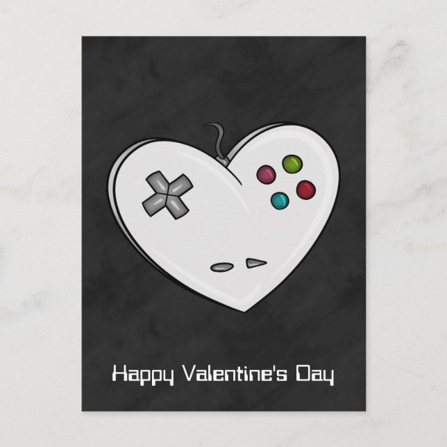 Postal Festiva Gamer Love Controller Heart Valentine (Anverso)