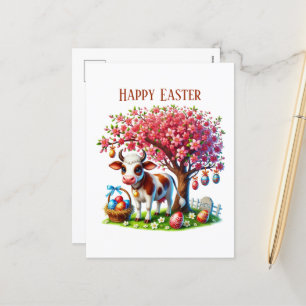 Postal Festiva Ganado de vacas de Cucuta Happy Easter