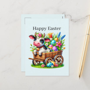 Postal Festiva Ganado de vacas de Cucuta Happy Easter