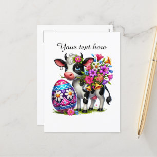 Postal Festiva Ganado de vacas de Cucuta Happy Easter