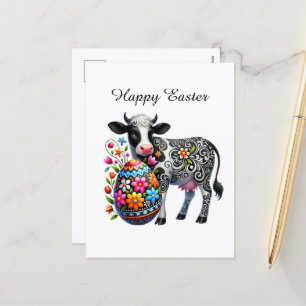 Postal Festiva Ganado de vacas de Cucuta Happy Easter