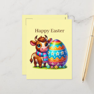Postal Festiva Ganado de vacas de Cucuta Happy Easter