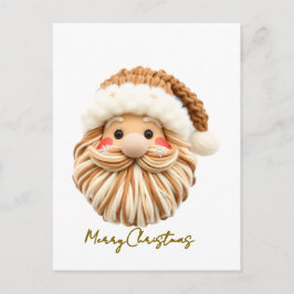 Postal Festiva gancho de muesca cara de Santa al crochet