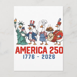 Postal Festiva Ganso 4 De Julio América 250 1776 2026 