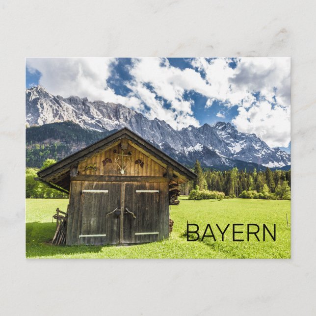 Postal Festiva Garmisch Partenkirchen Bavaria Alpes Panorama (Anverso)