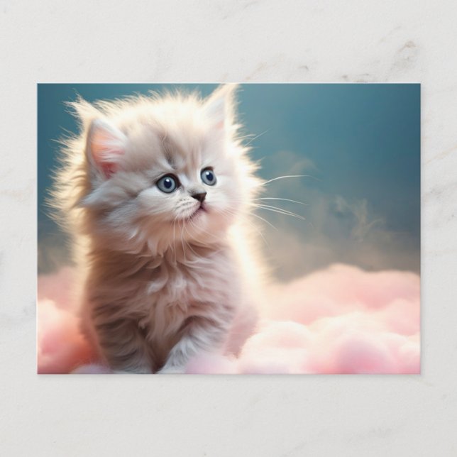 Postal Festiva Gatito lindo  (Anverso)