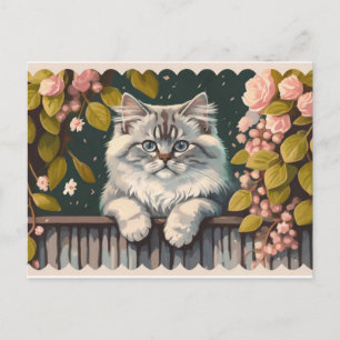 Postal Festiva gatitos de arte lindo gato gatito divertido